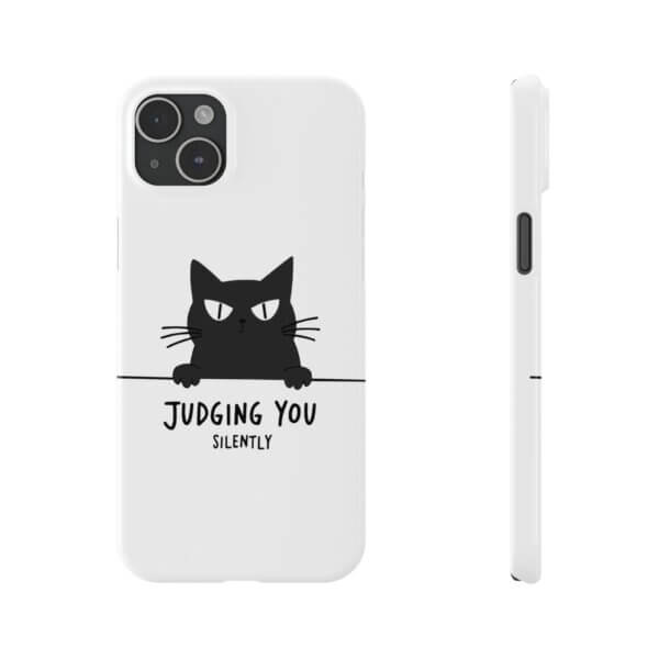 Judging You Silently Cat Slim Phone Case - Image 31