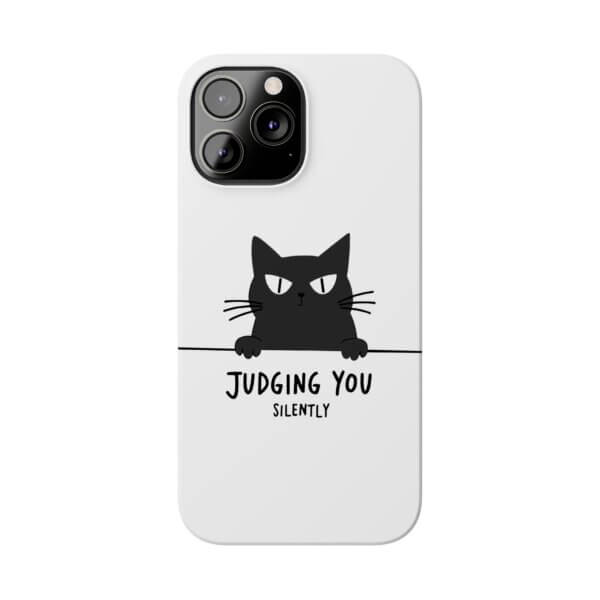 Judging You Silently Cat Slim Phone Case - Image 17