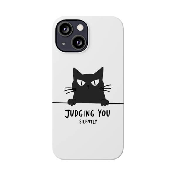 Judging You Silently Cat Slim Phone Case - Image 9