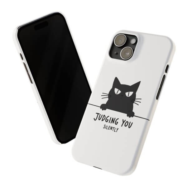 Judging You Silently Cat Slim Phone Case - Image 29