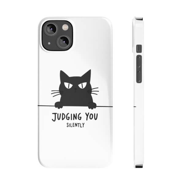 Judging You Silently Cat Slim Phone Case - Image 20