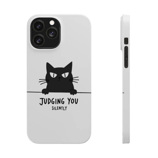 Judging You Silently Cat Slim Phone Case - Image 16