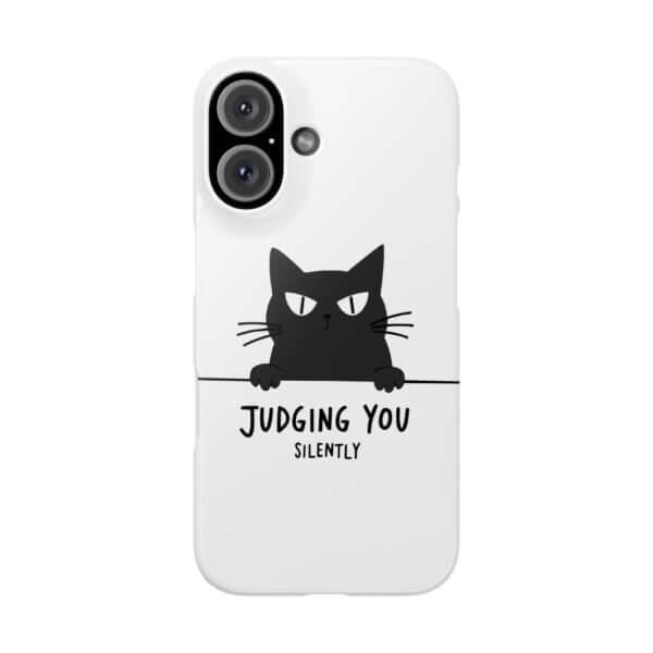 Judging You Silently Cat Slim Phone Case - Image 37