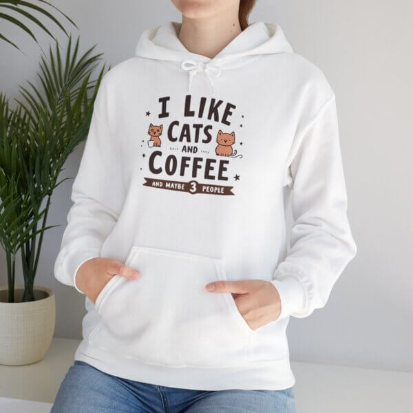 Cats & Coffee Hoodie - Humorous Gift for Cat Lovers