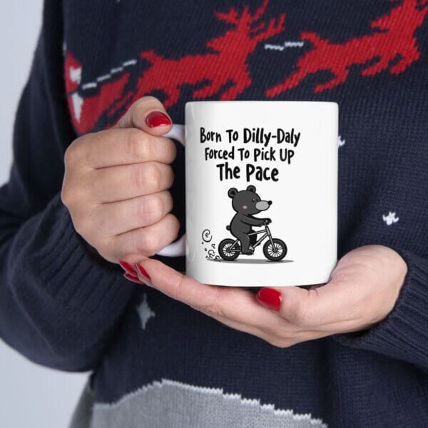 Black Bear Bicycle Ceramic Mug - Unique Coffee Lover Gift - Image 3