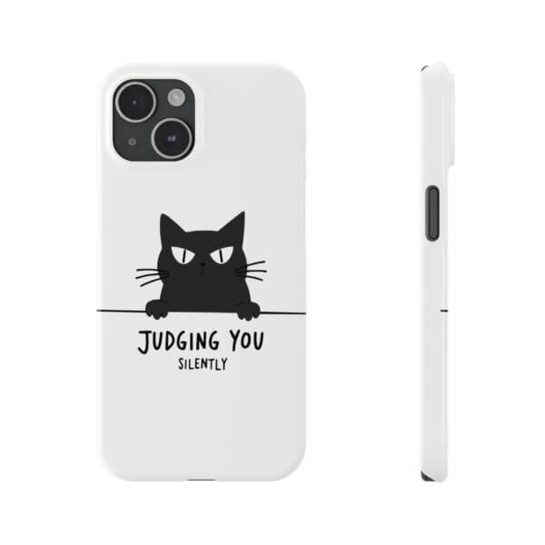 Judging You Silently Cat Slim Phone Case - Image 28