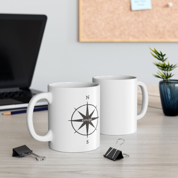 Adventure Compass Ceramic Mug - Explore with Style - Image 3