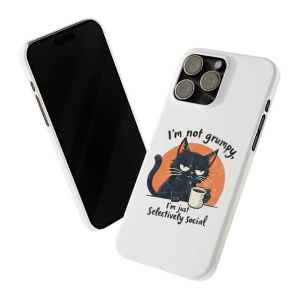 Not Grumpy, Just Selectively Social Slim Phone Case - Image 38