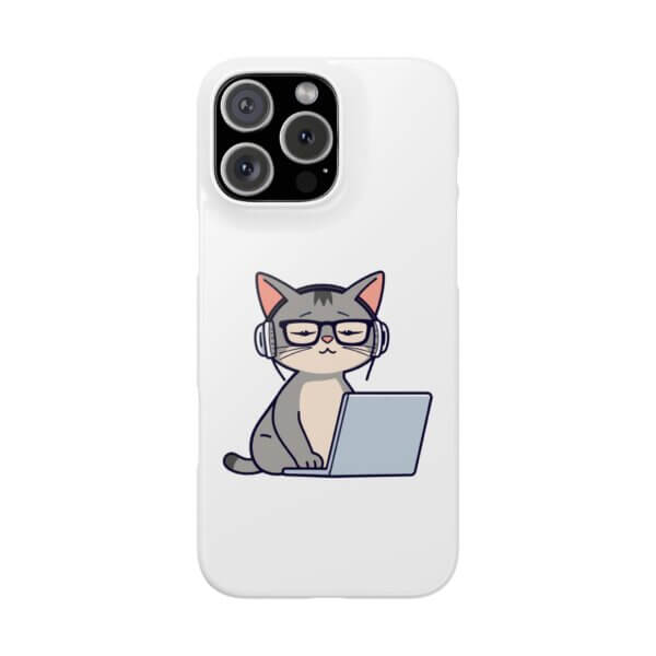 Tech-Loving Cat Slim Phone Cases - Unique Pet & Tech Design - Image 19