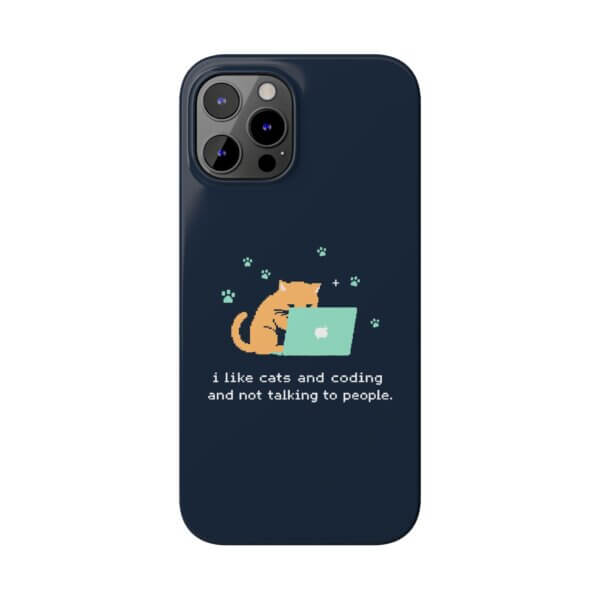 Cute Cat & Laptop Slim Phone Cases - Perfect for Tech Lovers - Image 8