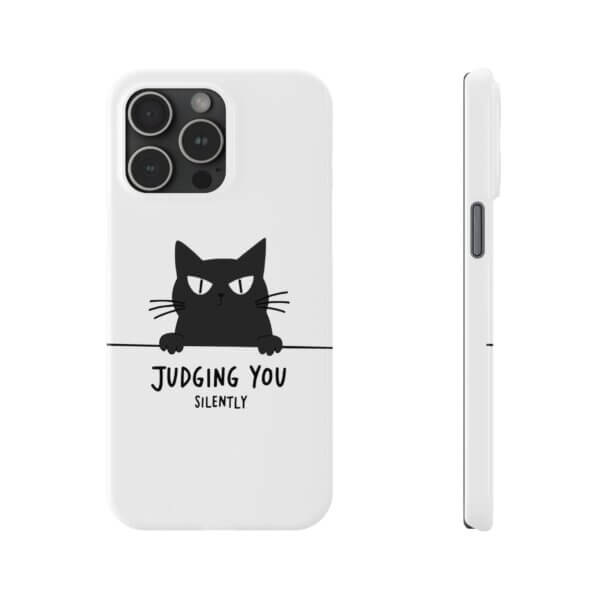 Judging You Silently Cat Slim Phone Case - Image 2