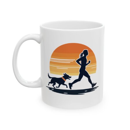 Sunset Run with Dog Ceramic Mug