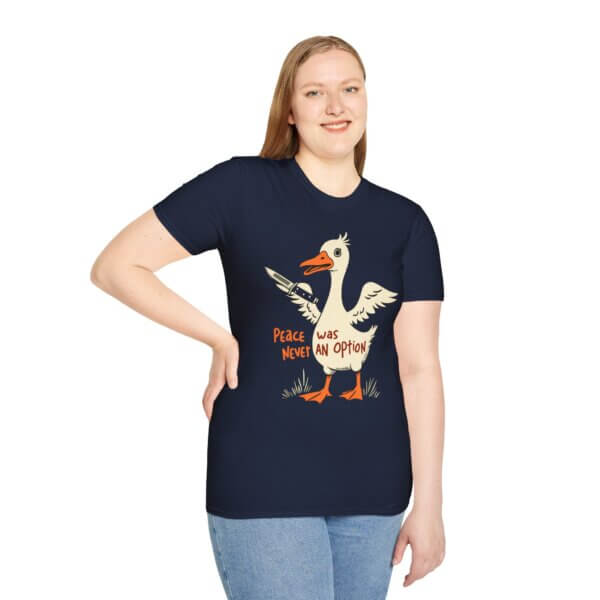 Peace Was Never An Option Goose Graphic T-Shirt - Image 2