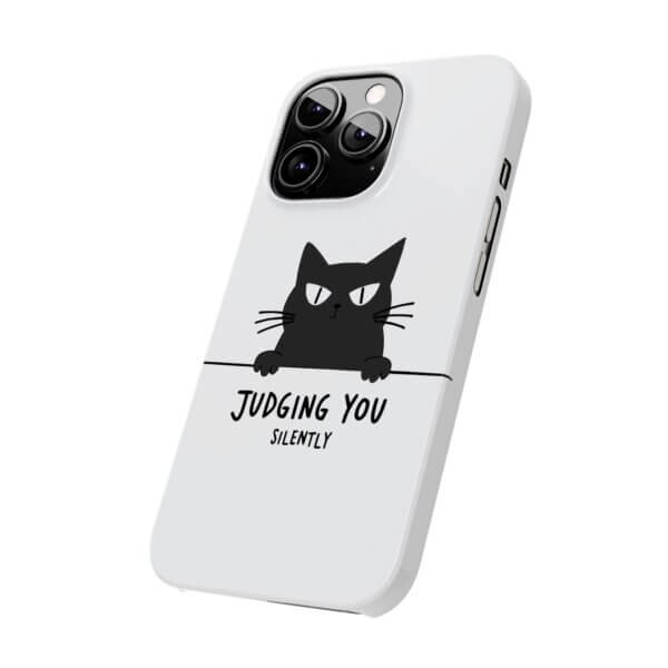 Judging You Silently Cat Slim Phone Case - Image 14