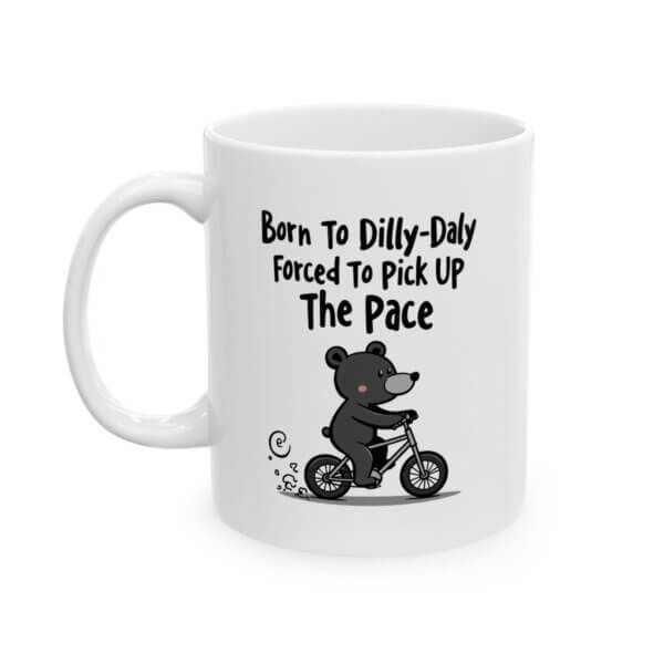 Black Bear Bicycle Ceramic Mug - Unique Coffee Lover Gift - Image 2