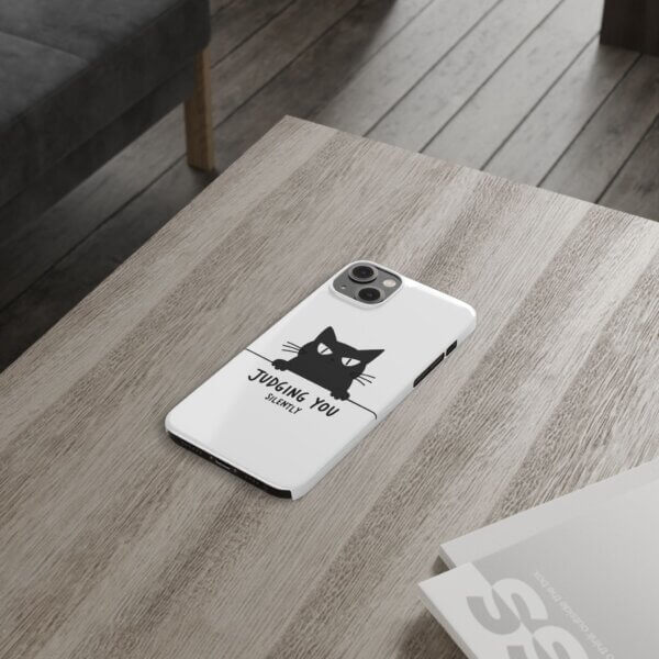 Judging You Silently Cat Slim Phone Case - Image 27