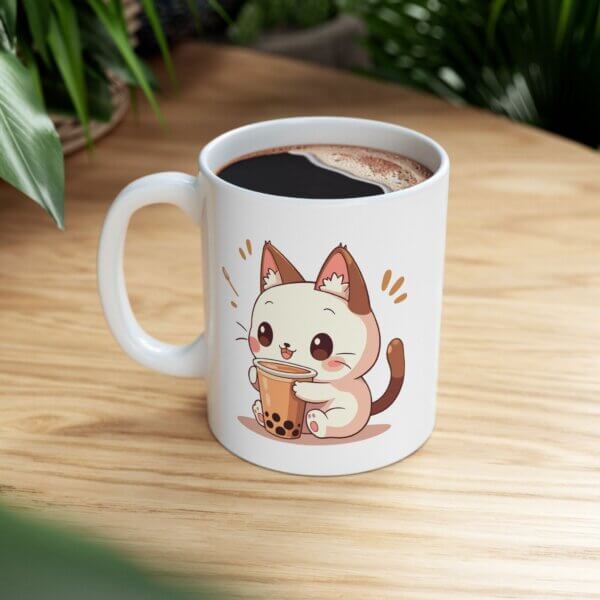 Kawaii Cat Boba Mug - Image 4