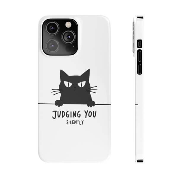 Judging You Silently Cat Slim Phone Case - Image 24