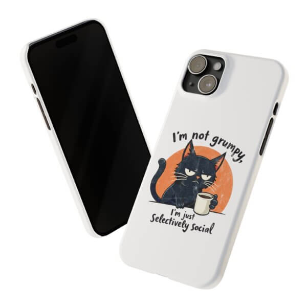 Not Grumpy, Just Selectively Social Slim Phone Case - Image 32