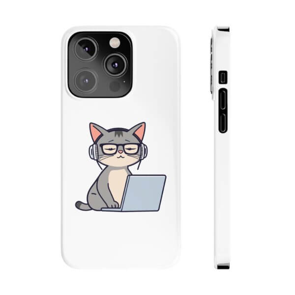 Tech-Loving Cat Slim Phone Cases - Unique Pet & Tech Design - Image 10