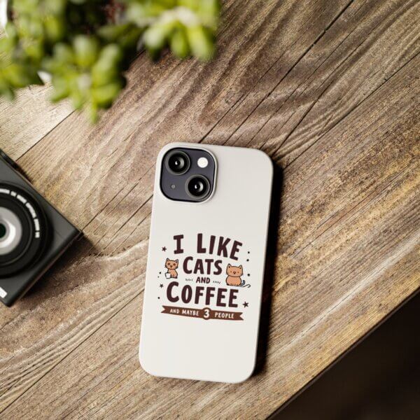 Cute Cat Slim Phone Cases - Coffee Lovers' Must-Have Gift - Image 3