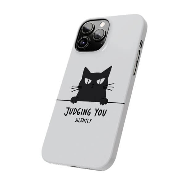 Judging You Silently Cat Slim Phone Case - Image 18