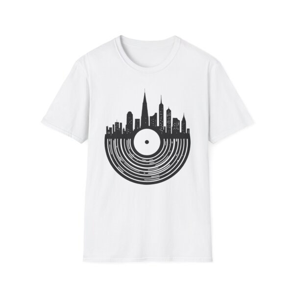 Cityscape T-Shirt - Iconic Silhouette & Record Player Touch - Image 2