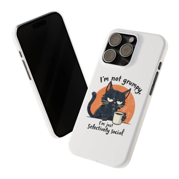 Not Grumpy, Just Selectively Social Slim Phone Case - Image 35