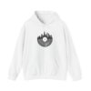 Iconic Cityscape & Record Player Hoodie - Urban Chic for Design Lovers - Image 2
