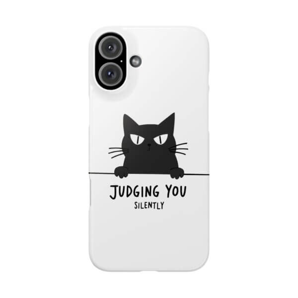 Judging You Silently Cat Slim Phone Case - Image 43