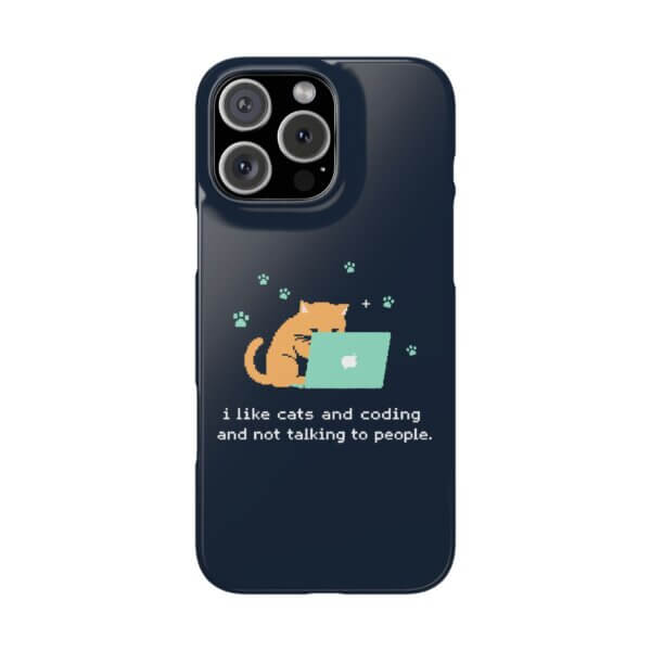 Cute Cat & Laptop Slim Phone Cases - Perfect for Tech Lovers - Image 19