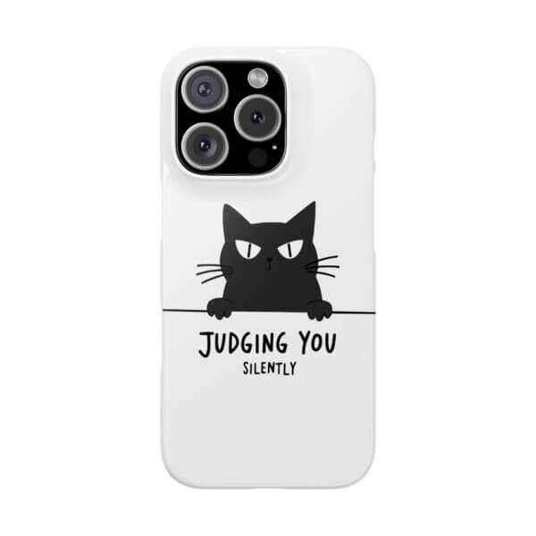 Judging You Silently Cat Slim Phone Case - Image 40