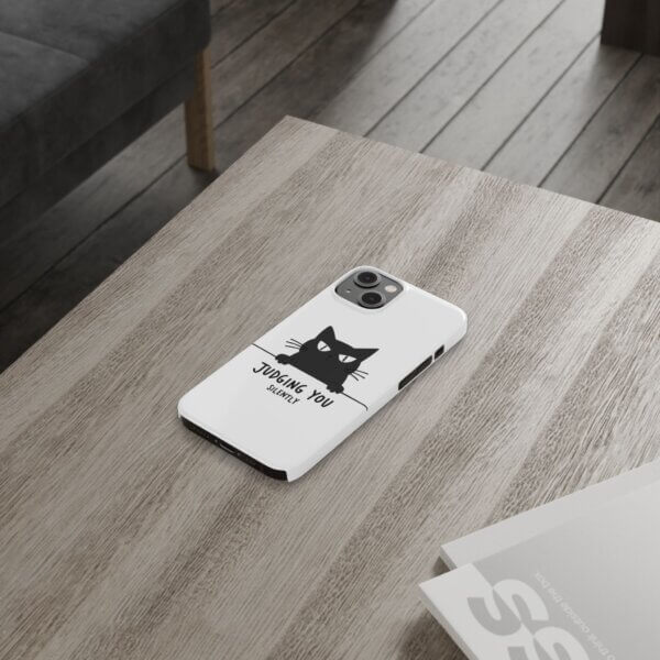 Judging You Silently Cat Slim Phone Case - Image 21