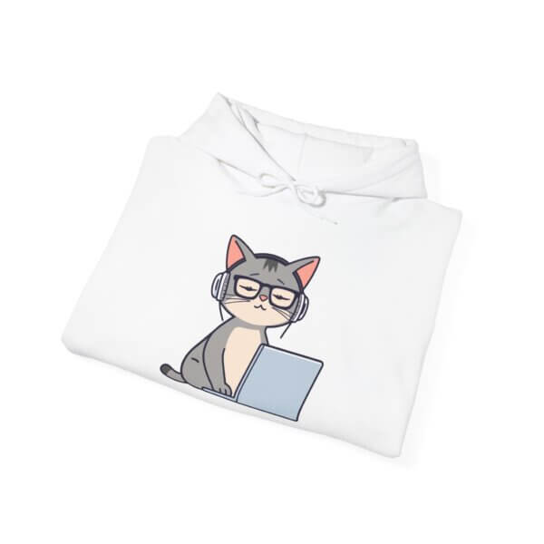 Tech-Oriented Cat Hoodie - Perfect for Pet Lovers & Tech Enthusiasts - Image 3