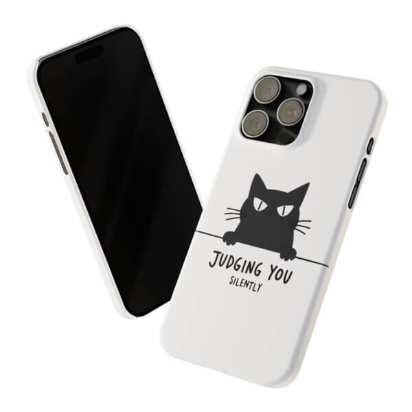 Judging You Silently Cat Slim Phone Case - Image 3