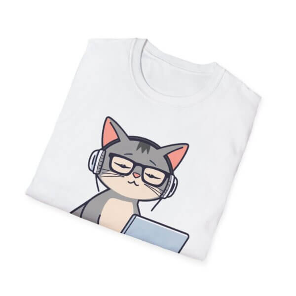 Tech-Savvy Cat T-Shirt - Perfect for Cat & Coffee Lovers - Image 3