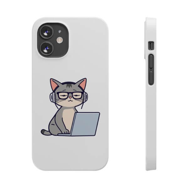 Tech-Loving Cat Slim Phone Cases - Unique Pet & Tech Design - Image 7