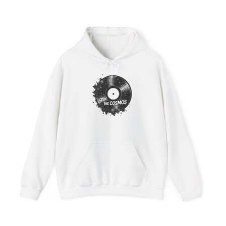 Cosmic Record Hoodie - Whimsical Music & Space Design