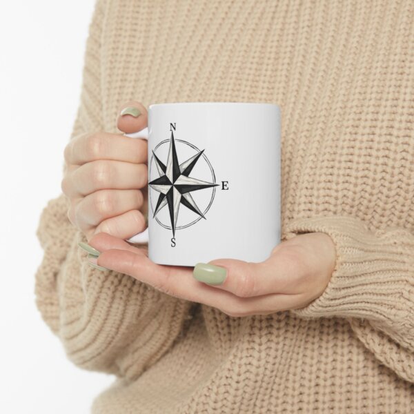 Artistic Compass Ceramic Mug - Perfect Gift for Adventure Enthusiasts - Image 4