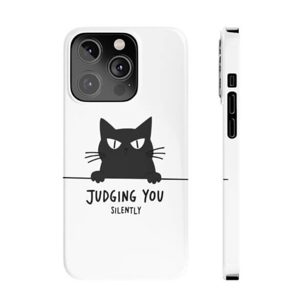 Judging You Silently Cat Slim Phone Case - Image 22