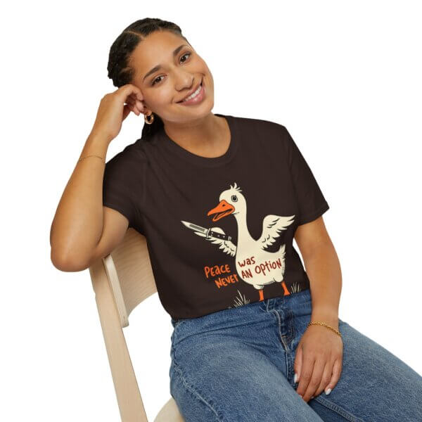 Peace Was Never An Option Goose Graphic T-Shirt - Image 8