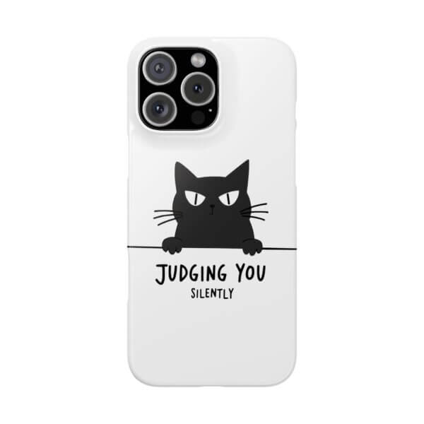 Judging You Silently Cat Slim Phone Case - Image 46