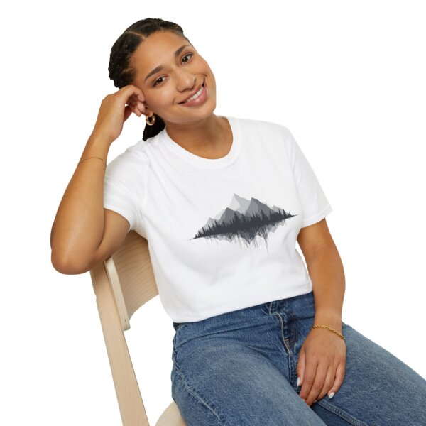 Nature Enthusiast Black & White Mountain T-Shirt - Image 4