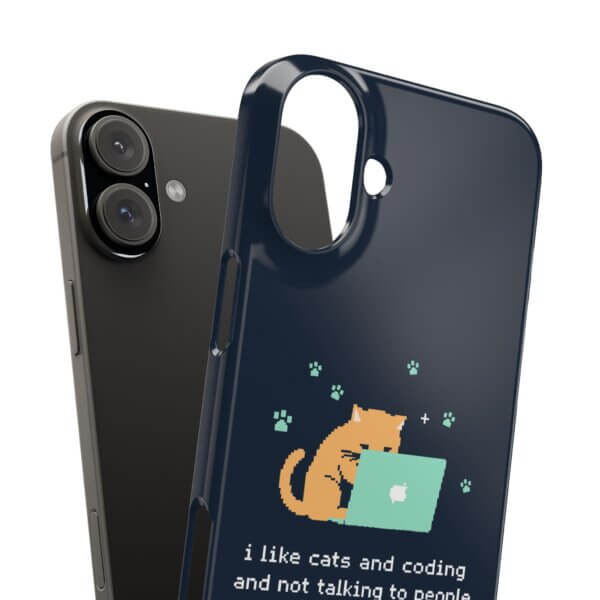 Cute Cat & Laptop Slim Phone Cases - Perfect for Tech Lovers - Image 18