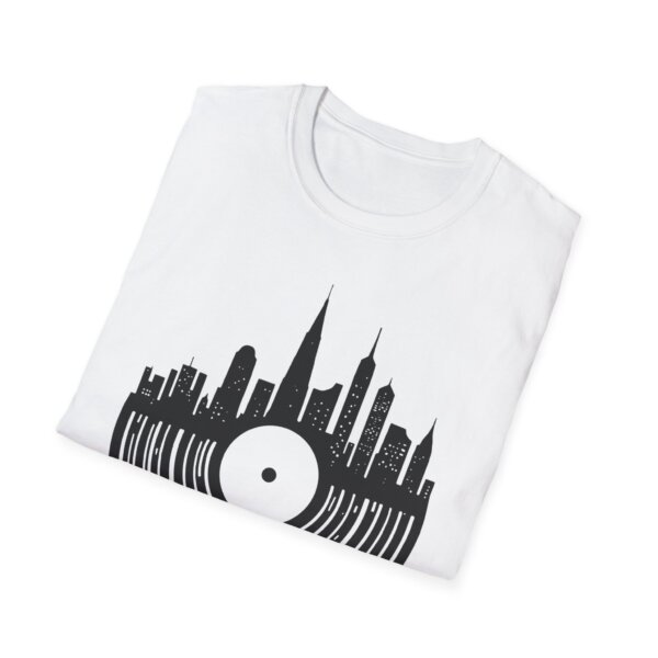 Cityscape T-Shirt - Iconic Silhouette & Record Player Touch - Image 4