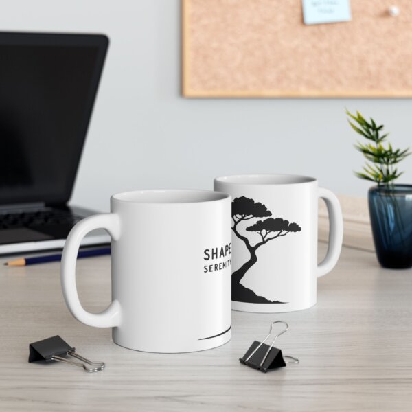 Tree & Shape Serenity Black White Coffee Mug - Image 4