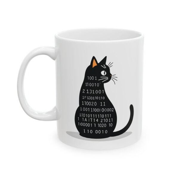 Black Cat & Numbers Design Coffee Mug