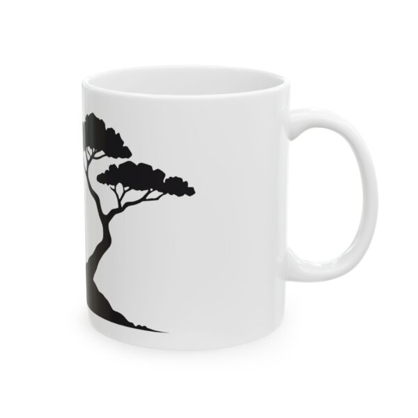 Tree & Shape Serenity Black White Coffee Mug - Image 3