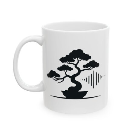 Tree Sound Waves Mug - Modern Art for Music Lovers